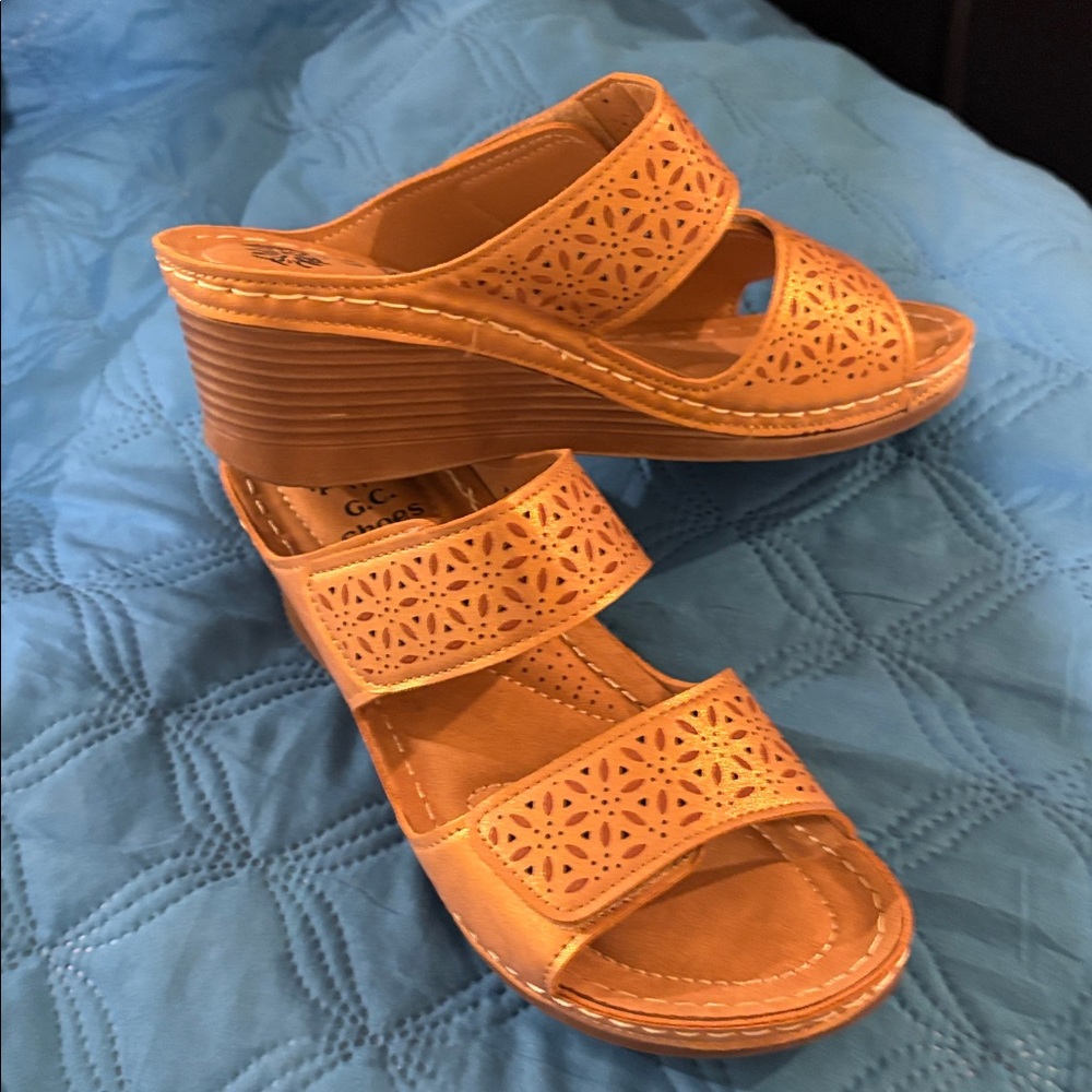 Bronze Wedge Sandals brand new